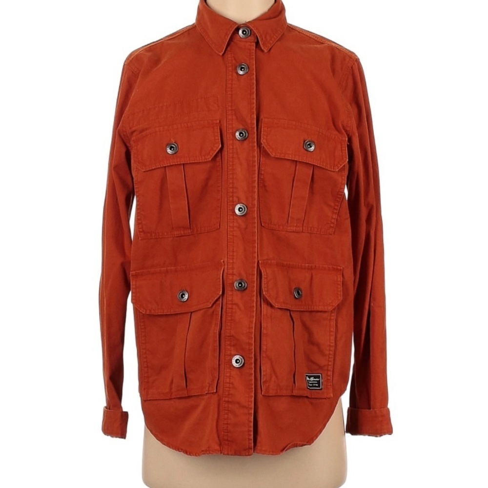 Eddie Bauer Ryderwood Shirt Jacket Shacket Denim Orange/Adobo XS